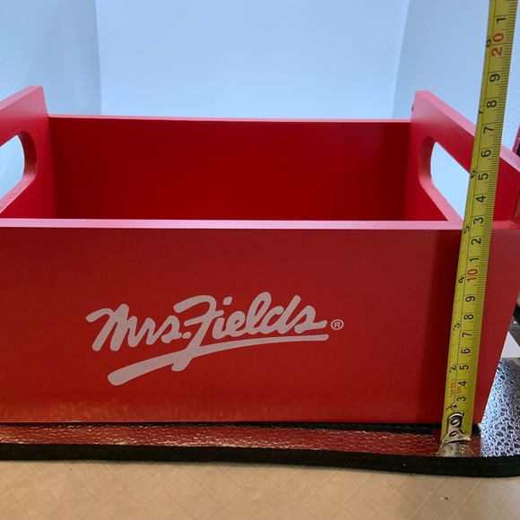 Vintage Mrs. Fields Wooden Logo Box Retro 11" Crate Red/White - Picture 16 of 16